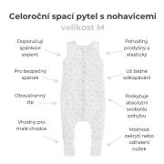 Celoročný spací vak s nohavicami Čierne bodky Sleepee
