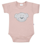Dojčenské bavlnené body s krátkym rukávom New Baby BrumBrum Old pink