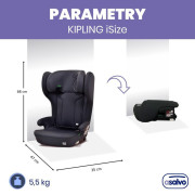 Kipling iSize sklápacia autosedačka 100 - 150 cm black Asalvo