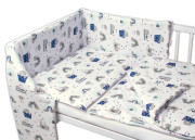 3-dielna sada Mantinel s obliečkami Mačičky granátová/biela 135x100 cm Baby Nellys