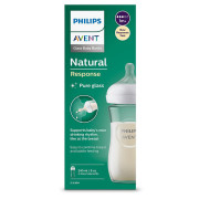 Fľaša Natural Philips Avent Response sklenená 240 ml, 1 m+