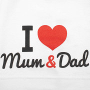 Detská čiapočka New Baby I Love Mum and Dad biela