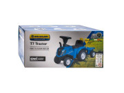 Detské odrážadlo traktor s vlečkou a náradím Baby Mix New Holland žltý