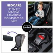 Sklápacia autosedačka Neocare iSize 76-150 cm black Asalvo