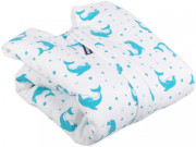 Letný bio spací vak s nohavicami delfínmi aqua Kaarsgaren