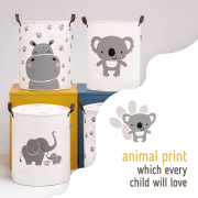 Kôš na hračky bavlnený uzatvárateľný 43 l Sipo