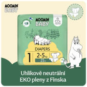 Moomin Baby 1 Newborn 2–5 kg (25 ks), eko plienky