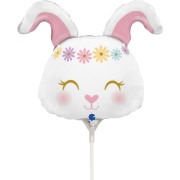 Fóliový balónik Zajačik 35 cm – mini balónik na tyčku