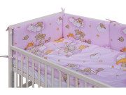 Detská postieľka s kompletnou výbavou 120 x 60 cm, mráčik ružová Scarlett