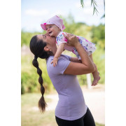 Body šaty tenké s krátkym rukávom Outlast® ružové baby/kytky Little Angel