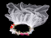 Venček/korunka do vlasov so závojom