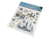 Vianočné samolepky plastické 3D na okná a dvere