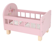 Postieľka pre bábiky drevená s perinkou Pink Little Dutch