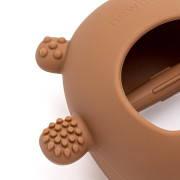 Silikónové hryzátko na ruku medvedík - karamelové New Baby