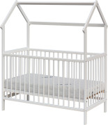 Detská postieľka domček Rika s vyberacími priečkami borovica biela 120 x 60 cm Scarlett