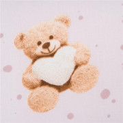 Bavlnená prestieradlo do kočíka Love Teddy Bear 35x75 cm pink New Baby