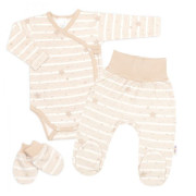 Zavinovacie body, polodupačky + rukavičky zadarmo, 3D, Baby Star - beige