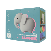 LED silikónová nočná lampička Rgb s diaľkovým ovládačom - slon Mary's