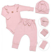 Rebrovaná rastúca súprava 3D Baby Girl Pudrovo ružová