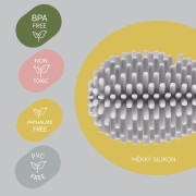 Silikónová kefa na detskú fľašu 3 v 1 Light Grey Zopa