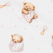 Bavlnená prestieradlo do postieľky Sweet teddy bear 120 x 60 cm pink New Baby