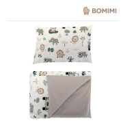 Obliečky 120x90 cm (perinka + vankúšik) Pojazdná zoo/sivá Bomimi