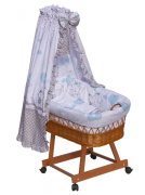 Prútený košík na bábätko s nebesami Scarlett Gusto - modrá