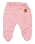 Pletená sada pre bábätko s jemným prúžkom 3dielna lux ružová - biela Baby Nellys