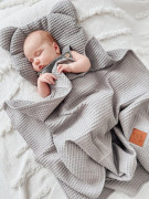 Waflová letná súprava vankúšika s prikrývkou Šedá Infantilo