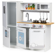 Detská drevená kuchynka s LED osvetlením a hrncami