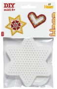 Podložka na zažehľovacie korálky MIDI - hviezda, srdce