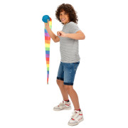 Loptička mäkká s dlhým chvostíkom látka 100 cm dúhový