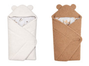 Oteplená zavinovacia deka s kapucňou bavlna 90 x 90 cm Baby Nellys