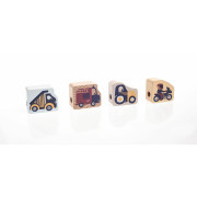 Navliekacie dopravné prostriedky - navliekací set - 13 drevených dielov a 8 predlôh Cubika