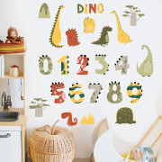 Nástenné samolepky do detskej izby, Dino Numbers Sipo