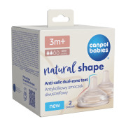 Cumlík na fľašu Natural Shape 3 m+ 2 ks Canpol babies