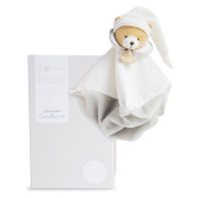 Darčeková sada Plyšový muchláčik sivý Medvedík 25 cm Doudou