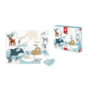 Puzzle dotykové senzorické Polárny kruh s rôznymi povrchmi 20 ks Janod