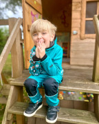 Softshellová bunda detská Medvede tyrkysová Wamu