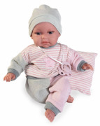 Realistická bábika bábätko so zvukmi a mäkkým látkovým telom Toneta 70331 Antonio Juan
