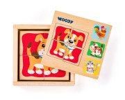 Minipuzzle Zvieratká v drevenej krabičke