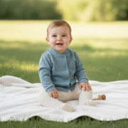 Kabátik vzor obdĺžniky modrá Baby Service