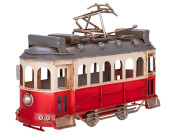 Električka červená 16,5 cm kov voľný chod