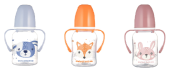 Fľaša úzkohrdlá s úchytmi Cute Animals 120 ml Cabpol babies