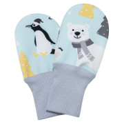 Detské softshellové bezpalcové rukavice Esito Ľadové medvede mint veľ. 74-80