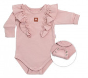 Rastúce body Nature s dlhým rukávom a volániky staroružovej Baby Nellys