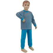 Bavlnené pyžamo tyrkysové kocky Esito