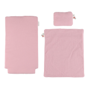 Kočík pre bábiky drevený s perinkou Pink Little Dutch