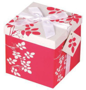 Krabička darčeková skladacia s mašľou Kvety 15x15x15 cm