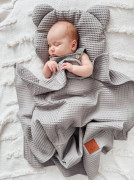 Waflová letná súprava vankúšika s prikrývkou Šedá Infantilo